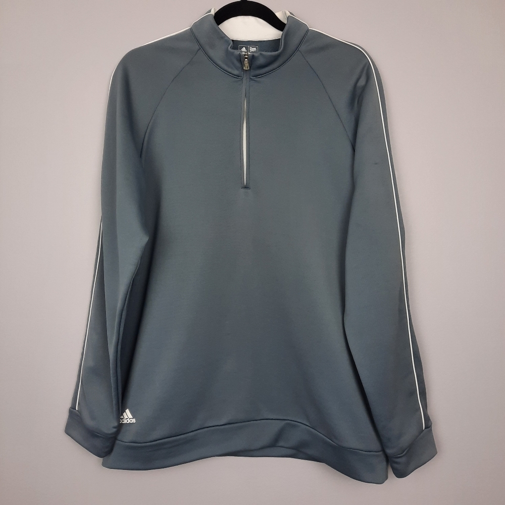 Adidas ClimaLite Men's Gray 1/4 Zip Pullover Sweatshirt size Medium